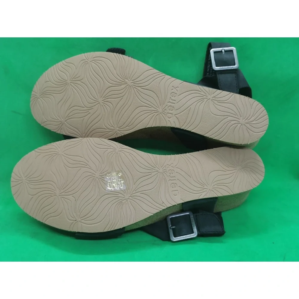 Aetrex Women's Lexa Orthopedic Ankle Strap Arch Support Wedge Sandals Size 10